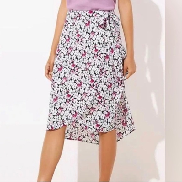 LOFT Dresses & Skirts - Loft Floral Wrap Midi Skirt Summer Wedding Vacation Cruise Shopping Dancing
